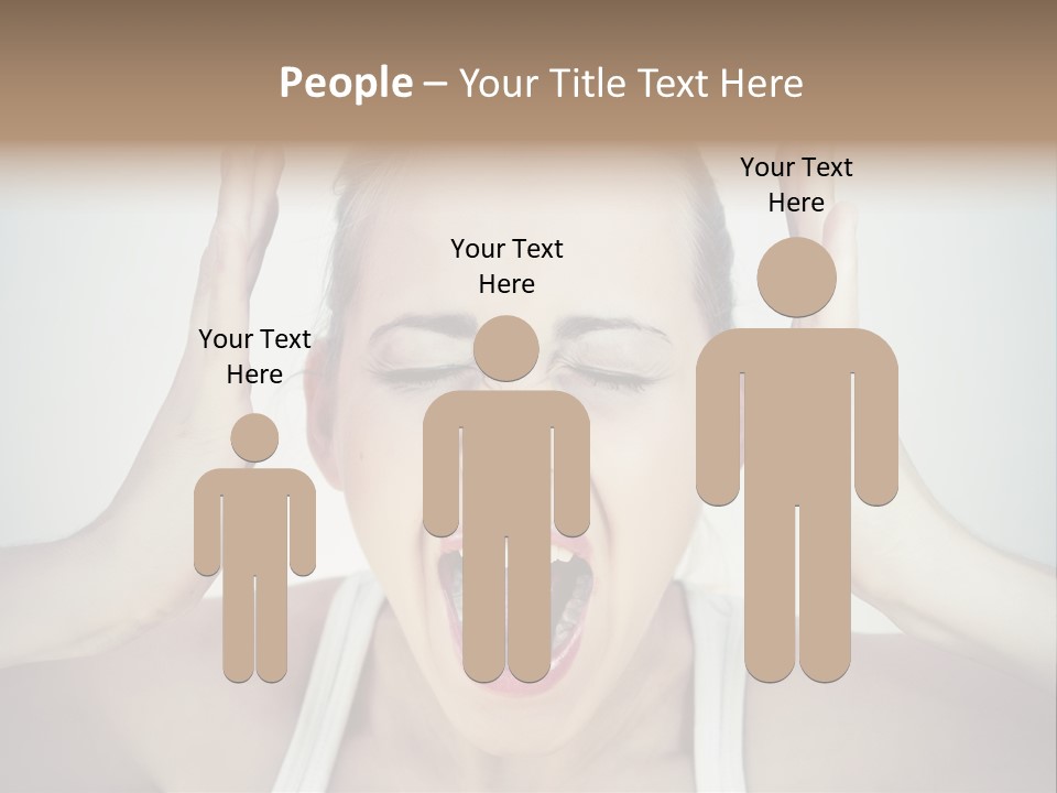 A Woman With Her Hands On Her Head With Her Mouth Open PowerPoint Template