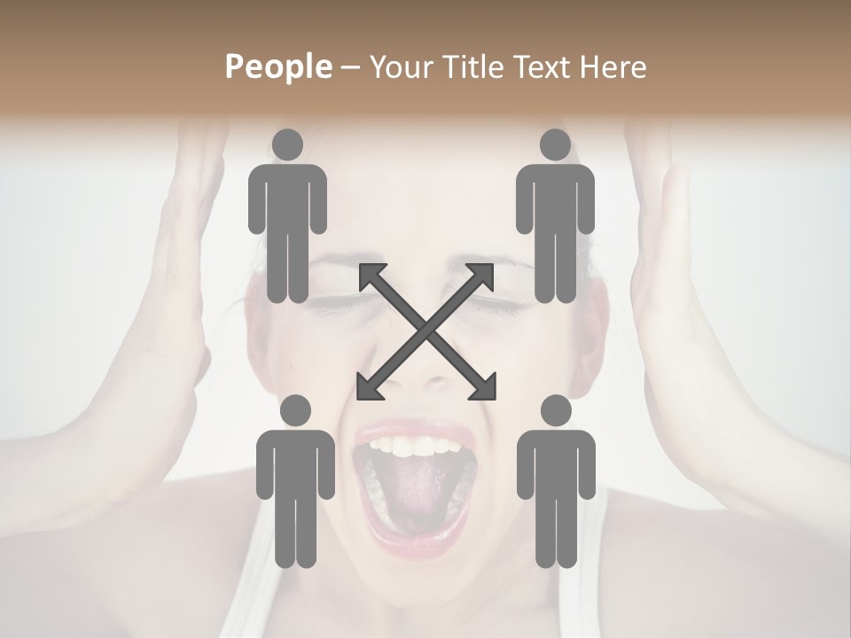 A Woman With Her Hands On Her Head With Her Mouth Open PowerPoint Template
