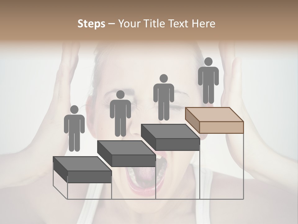 A Woman With Her Hands On Her Head With Her Mouth Open PowerPoint Template