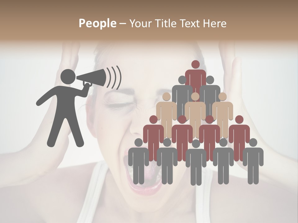 A Woman With Her Hands On Her Head With Her Mouth Open PowerPoint Template