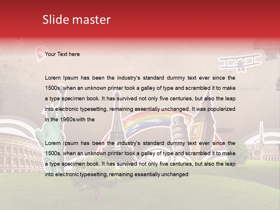 A Picture Of The Statue Of Liberty, The Eiffel Tower, And The PowerPoint Template