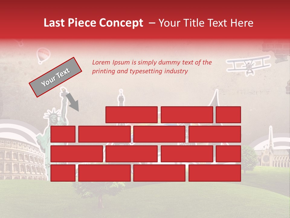 A Picture Of The Statue Of Liberty, The Eiffel Tower, And The PowerPoint Template