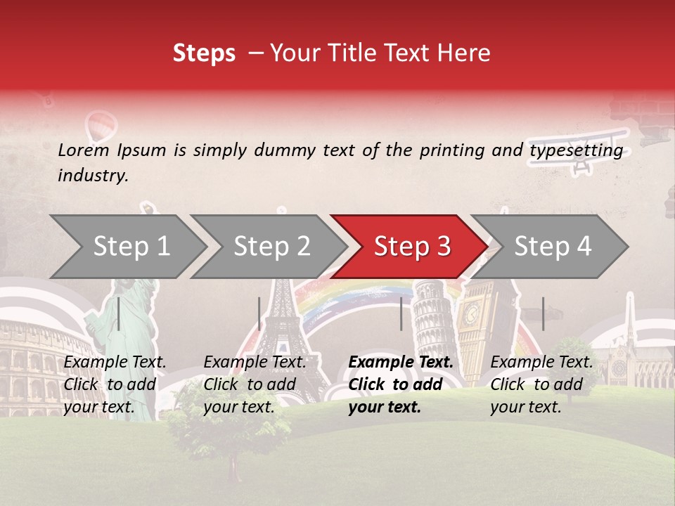 A Picture Of The Statue Of Liberty, The Eiffel Tower, And The PowerPoint Template