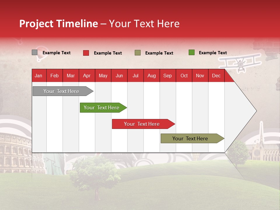 A Picture Of The Statue Of Liberty, The Eiffel Tower, And The PowerPoint Template