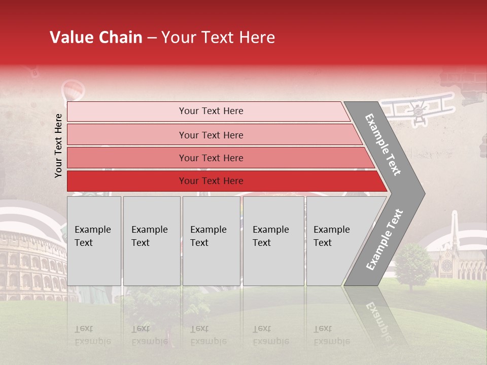A Picture Of The Statue Of Liberty, The Eiffel Tower, And The PowerPoint Template