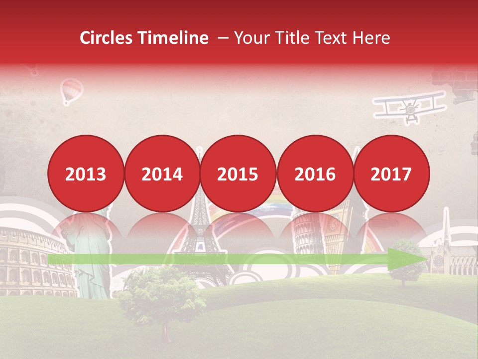 A Picture Of The Statue Of Liberty, The Eiffel Tower, And The PowerPoint Template