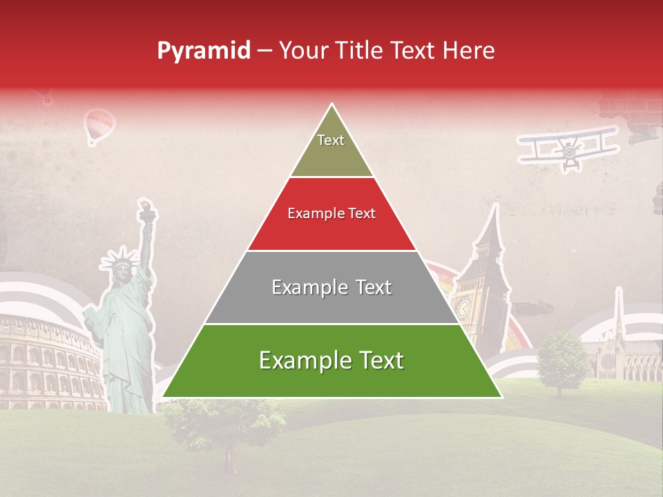 A Picture Of The Statue Of Liberty, The Eiffel Tower, And The PowerPoint Template