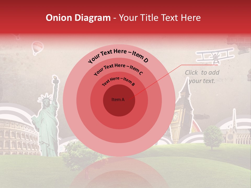 A Picture Of The Statue Of Liberty, The Eiffel Tower, And The PowerPoint Template