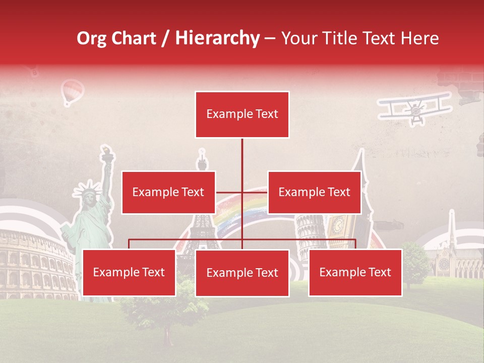 A Picture Of The Statue Of Liberty, The Eiffel Tower, And The PowerPoint Template