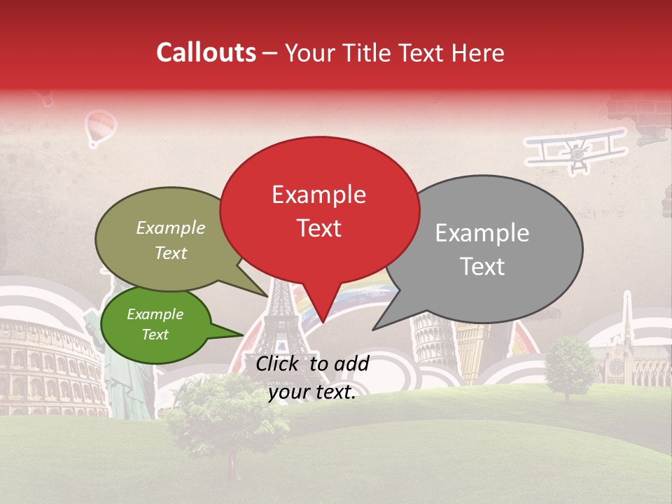A Picture Of The Statue Of Liberty, The Eiffel Tower, And The PowerPoint Template