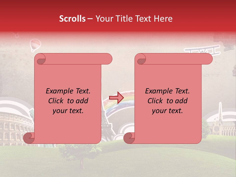 A Picture Of The Statue Of Liberty, The Eiffel Tower, And The PowerPoint Template