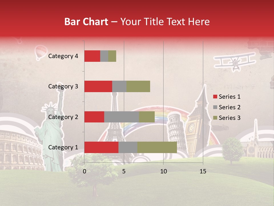 A Picture Of The Statue Of Liberty, The Eiffel Tower, And The PowerPoint Template