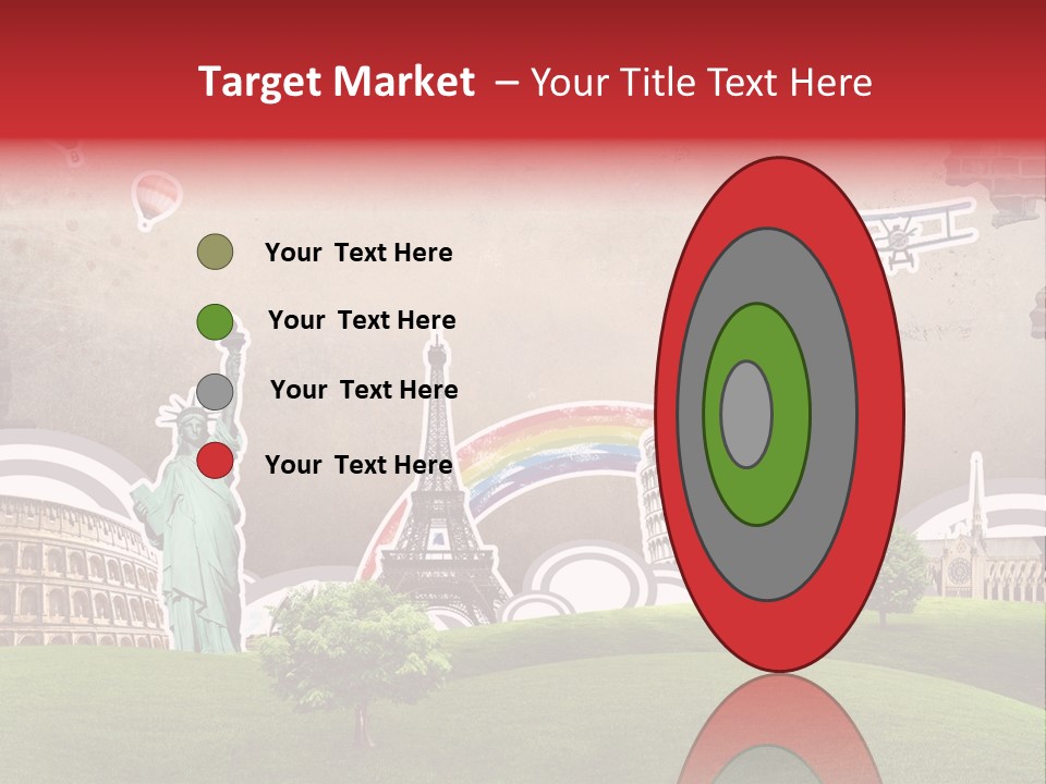 A Picture Of The Statue Of Liberty, The Eiffel Tower, And The PowerPoint Template