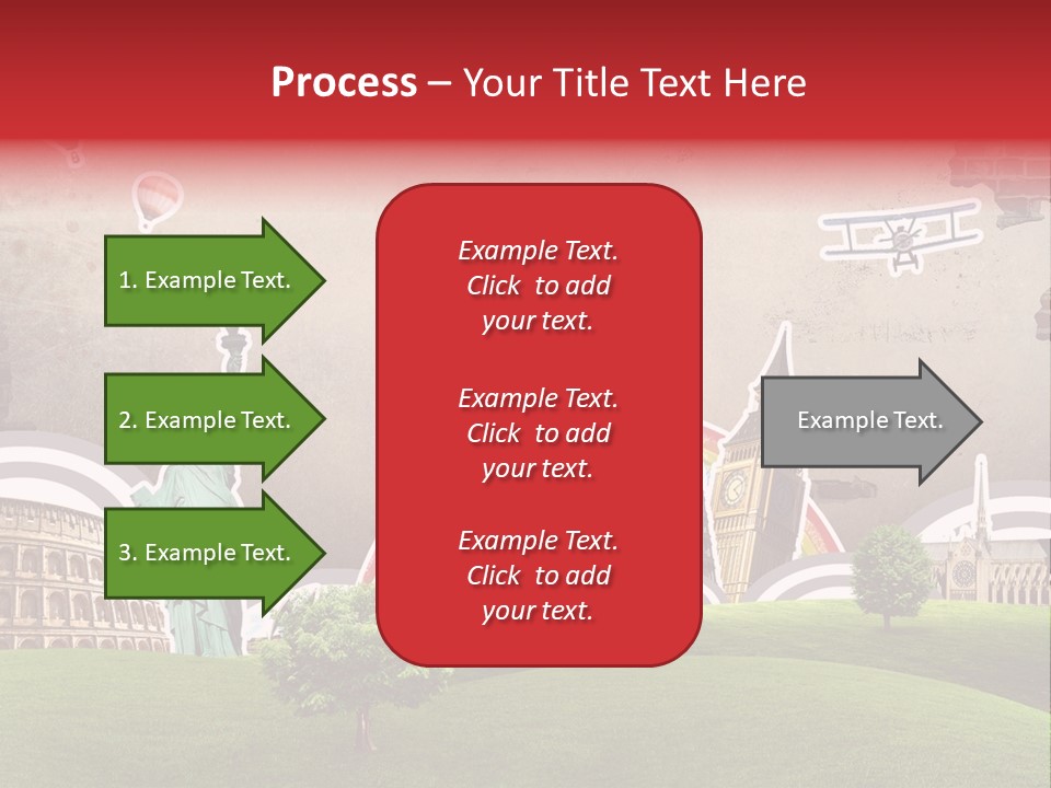 A Picture Of The Statue Of Liberty, The Eiffel Tower, And The PowerPoint Template