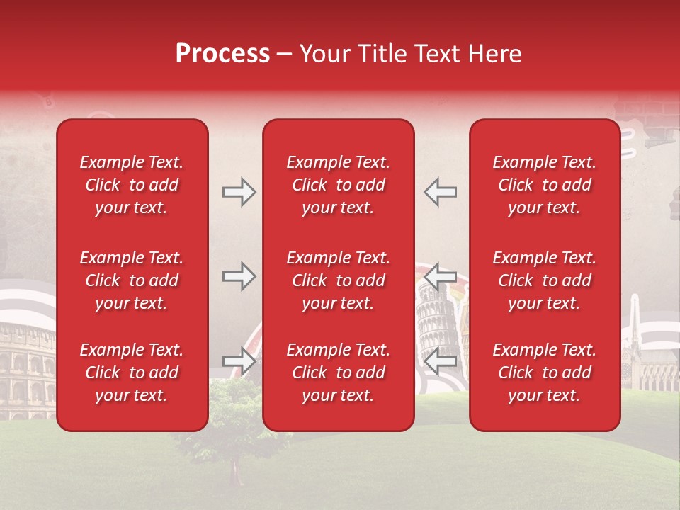 A Picture Of The Statue Of Liberty, The Eiffel Tower, And The PowerPoint Template