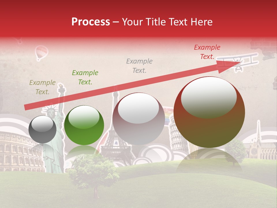 A Picture Of The Statue Of Liberty, The Eiffel Tower, And The PowerPoint Template