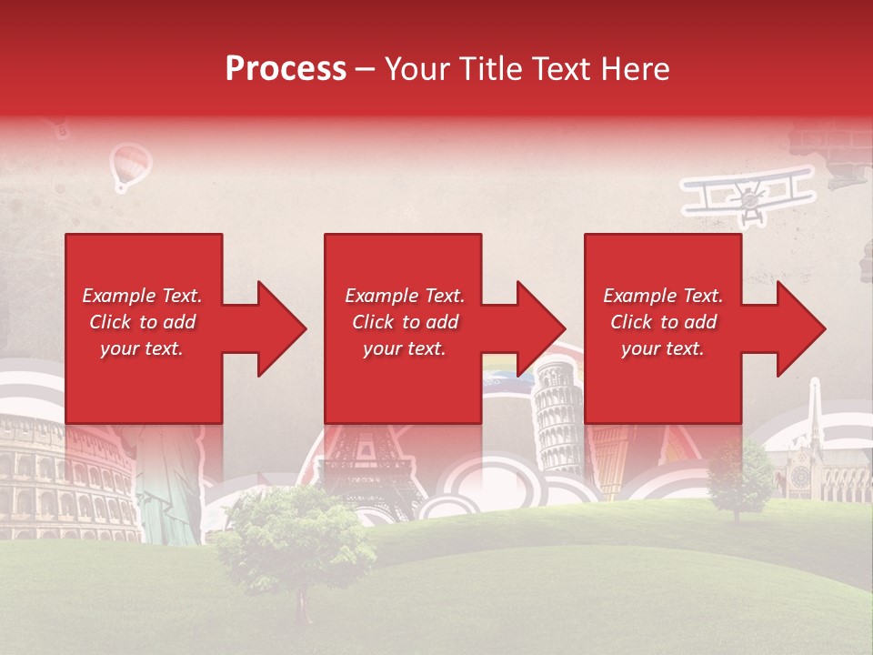 A Picture Of The Statue Of Liberty, The Eiffel Tower, And The PowerPoint Template