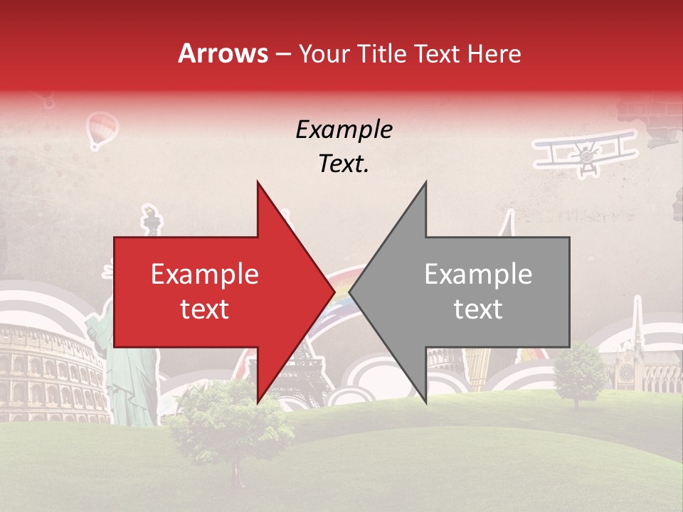 A Picture Of The Statue Of Liberty, The Eiffel Tower, And The PowerPoint Template