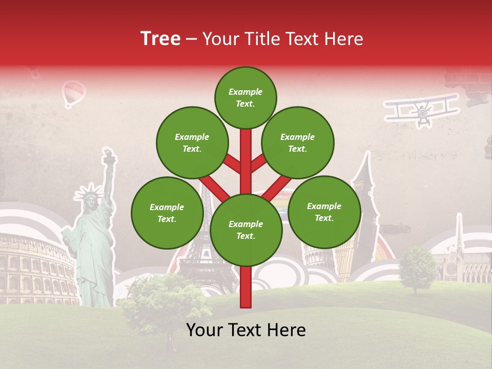 A Picture Of The Statue Of Liberty, The Eiffel Tower, And The PowerPoint Template