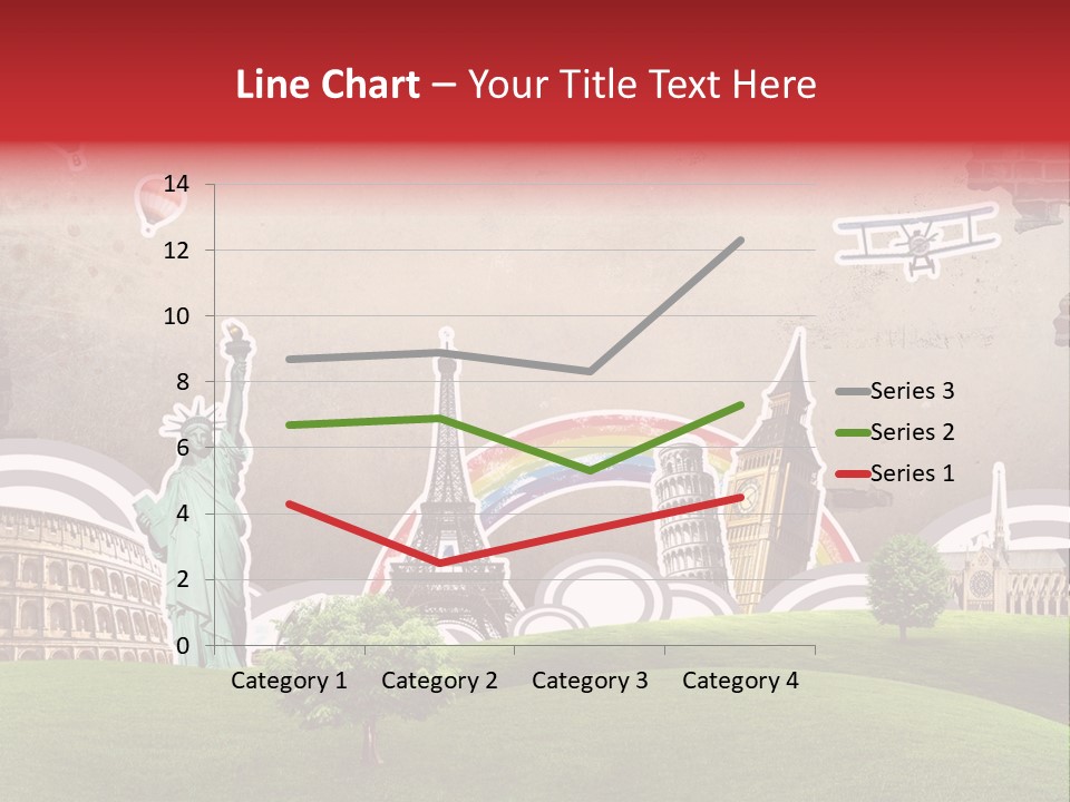 A Picture Of The Statue Of Liberty, The Eiffel Tower, And The PowerPoint Template