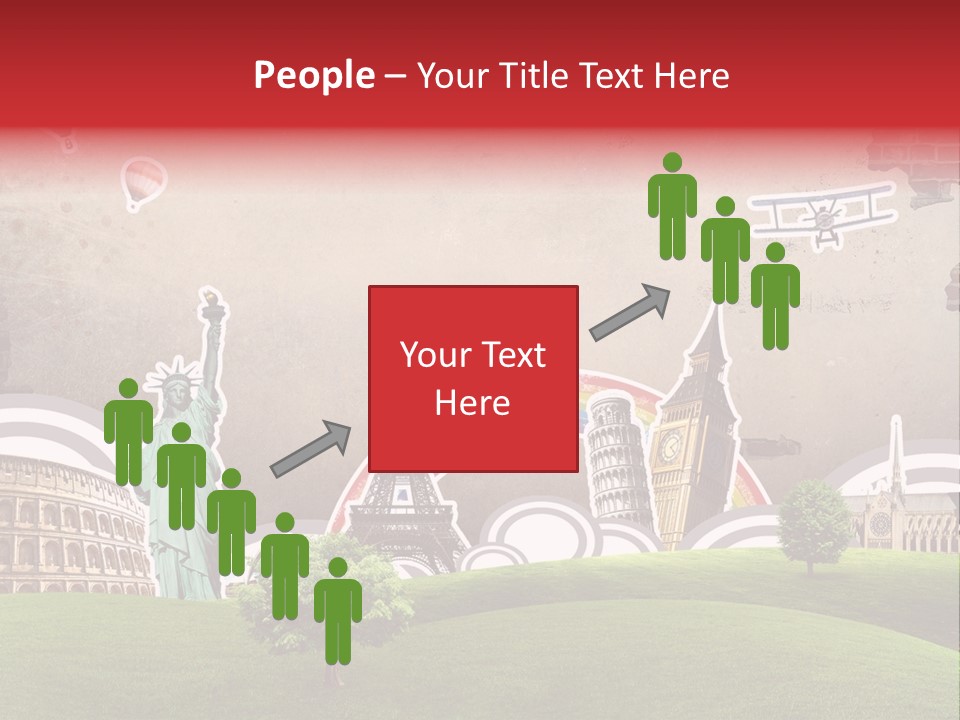 A Picture Of The Statue Of Liberty, The Eiffel Tower, And The PowerPoint Template