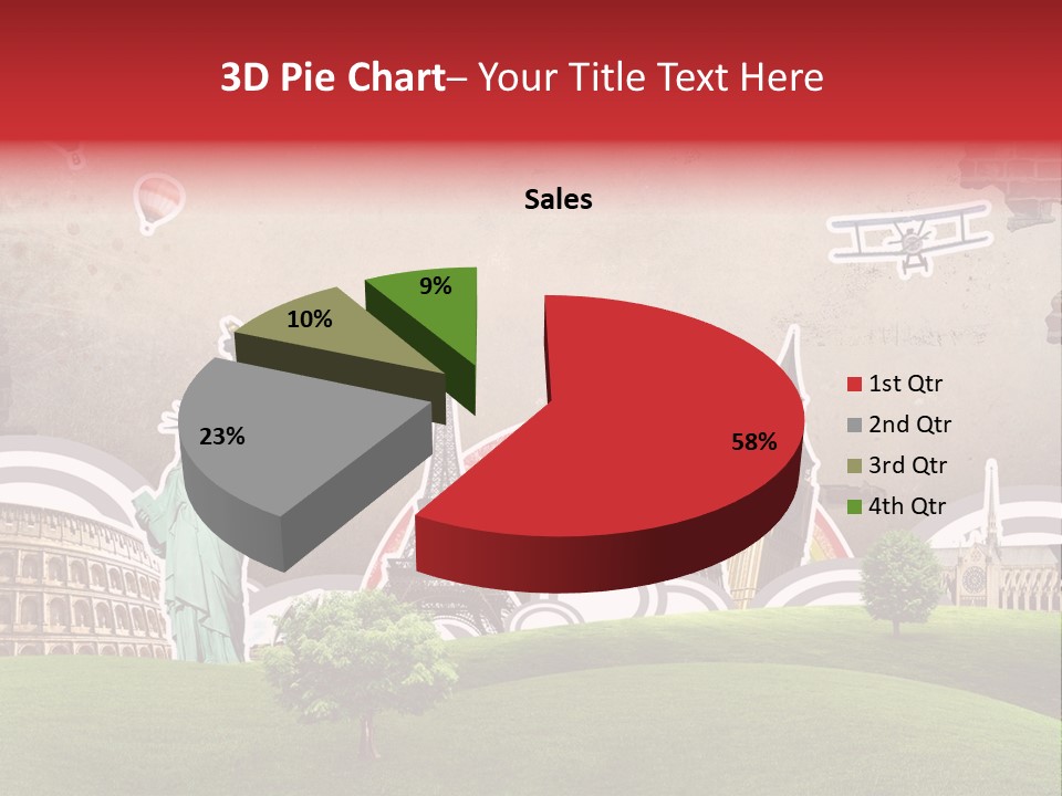 A Picture Of The Statue Of Liberty, The Eiffel Tower, And The PowerPoint Template