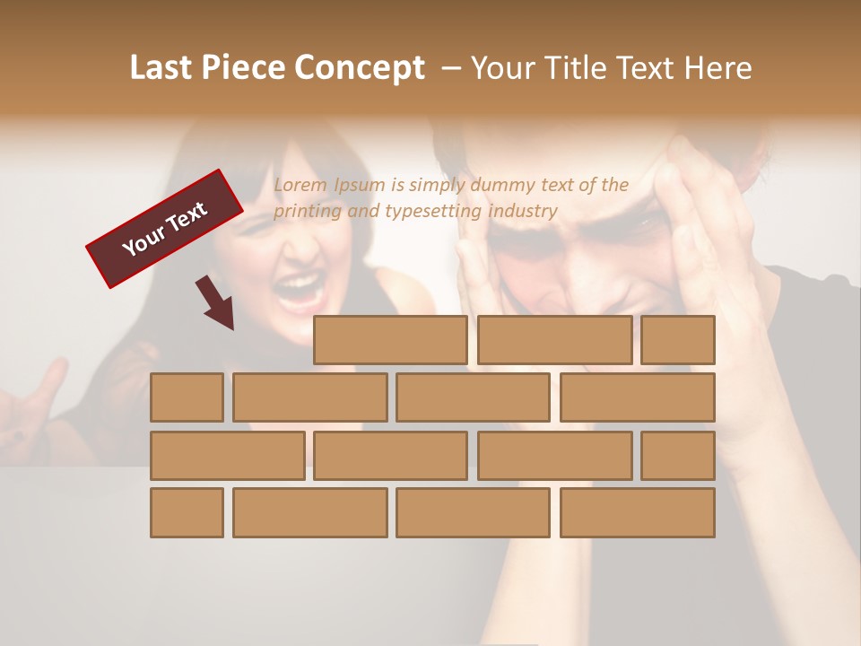 Man Headache Scream PowerPoint Template