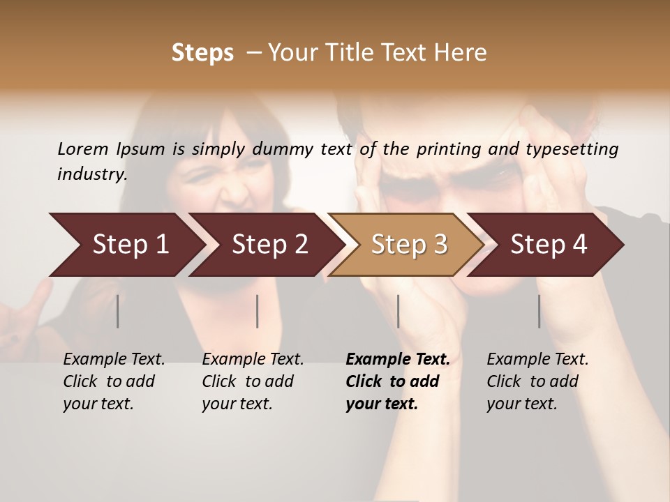 Man Headache Scream PowerPoint Template