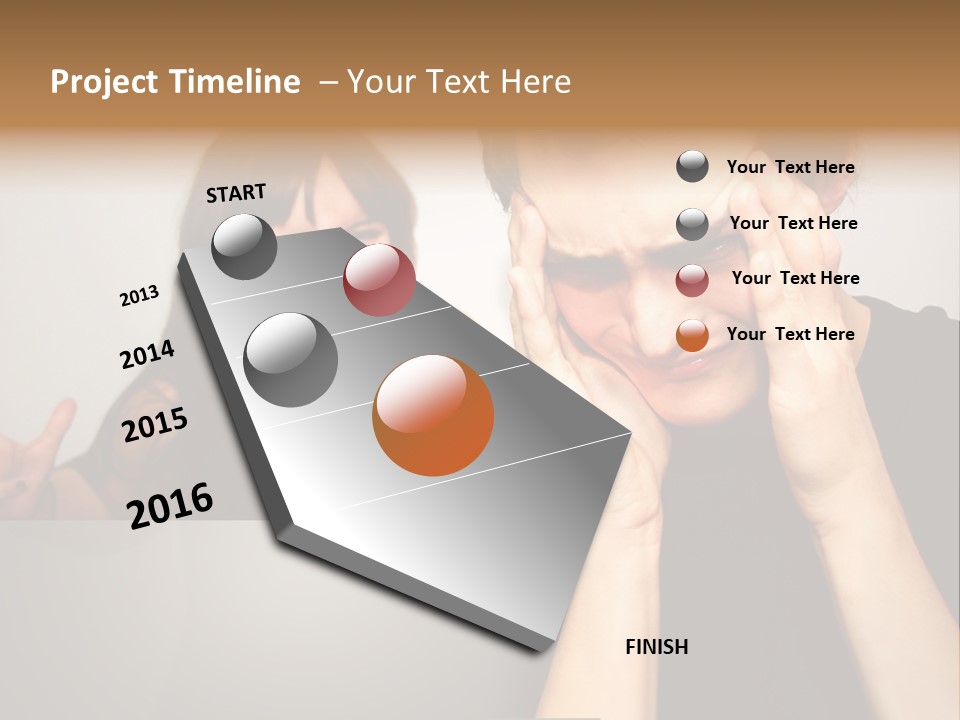 Man Headache Scream PowerPoint Template