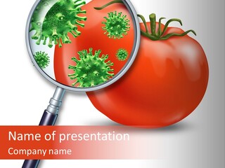 Produce Scientific Inspection Magnifying PowerPoint Template