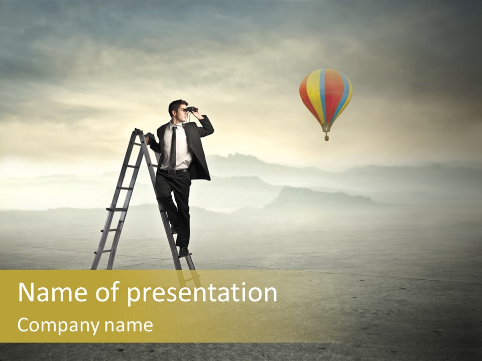 Success Stairs Altitude PowerPoint Template