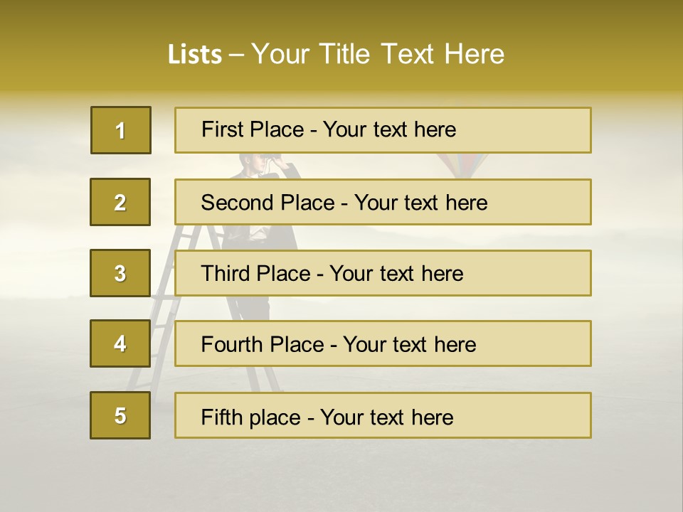 Success Stairs Altitude PowerPoint Template