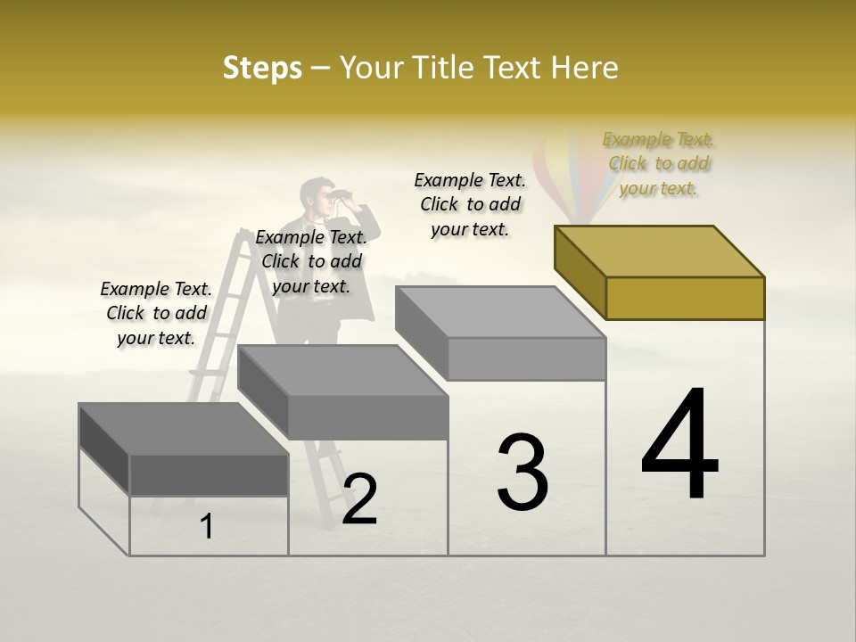 Success Stairs Altitude PowerPoint Template
