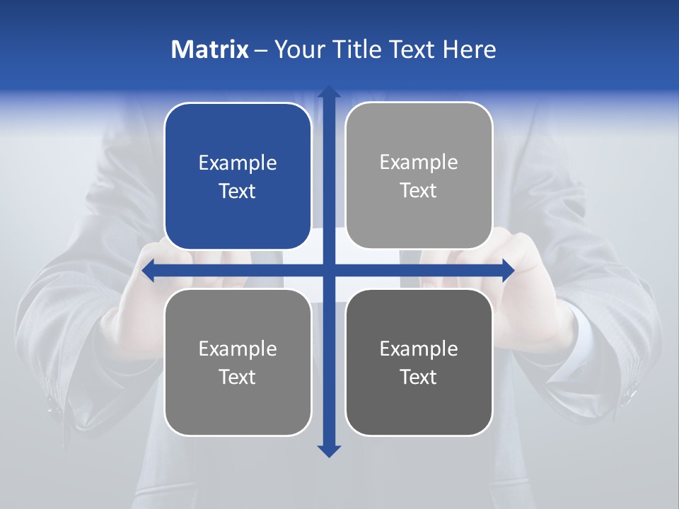 A Man In A Suit Holding A Business Card PowerPoint Template