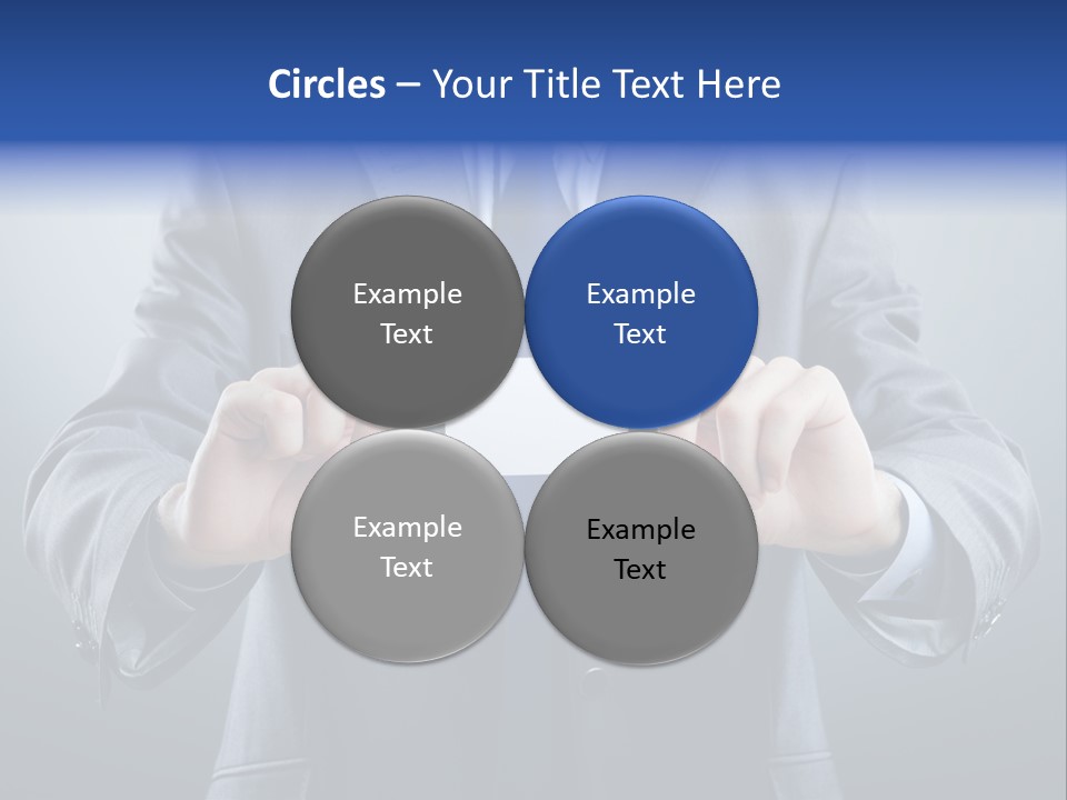 A Man In A Suit Holding A Business Card PowerPoint Template