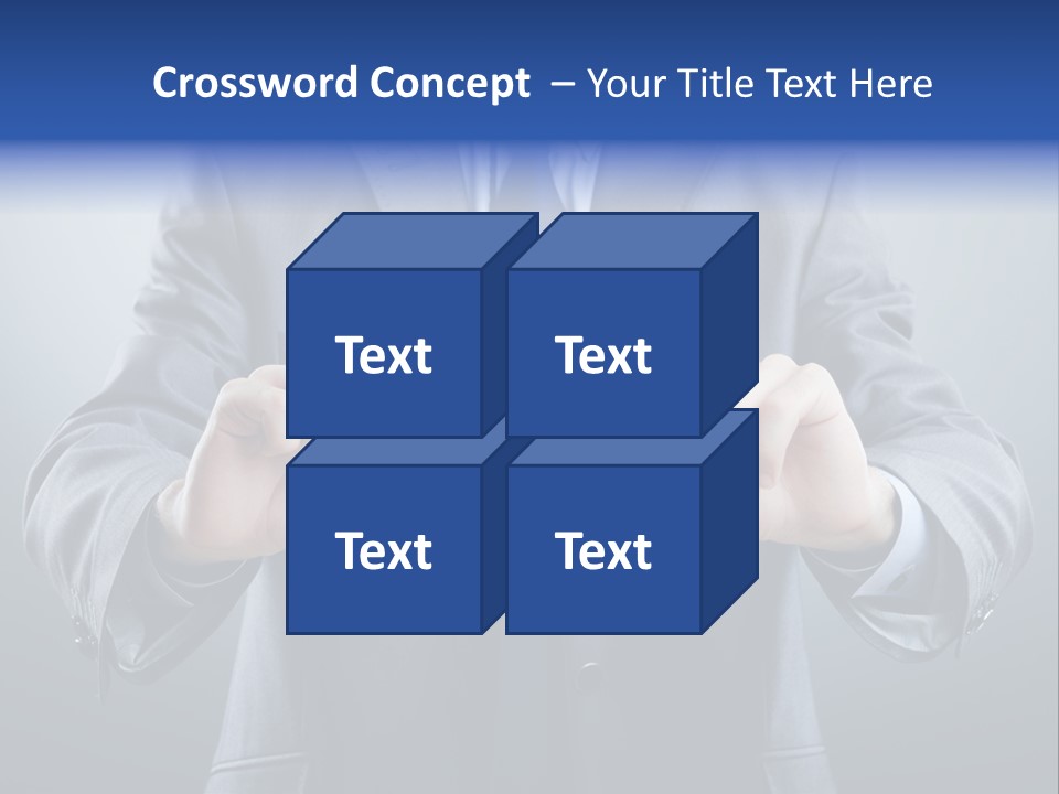 A Man In A Suit Holding A Business Card PowerPoint Template