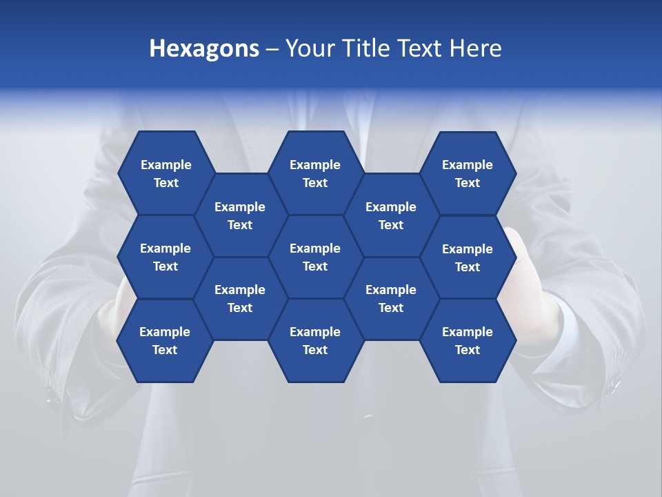 A Man In A Suit Holding A Business Card PowerPoint Template