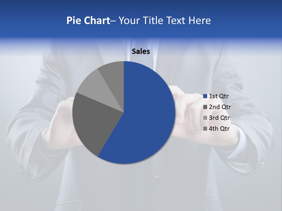 A Man In A Suit Holding A Business Card PowerPoint Template