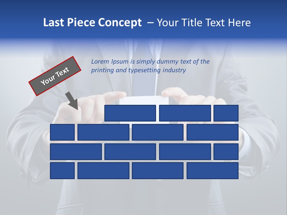 A Man In A Suit Holding A Business Card PowerPoint Template