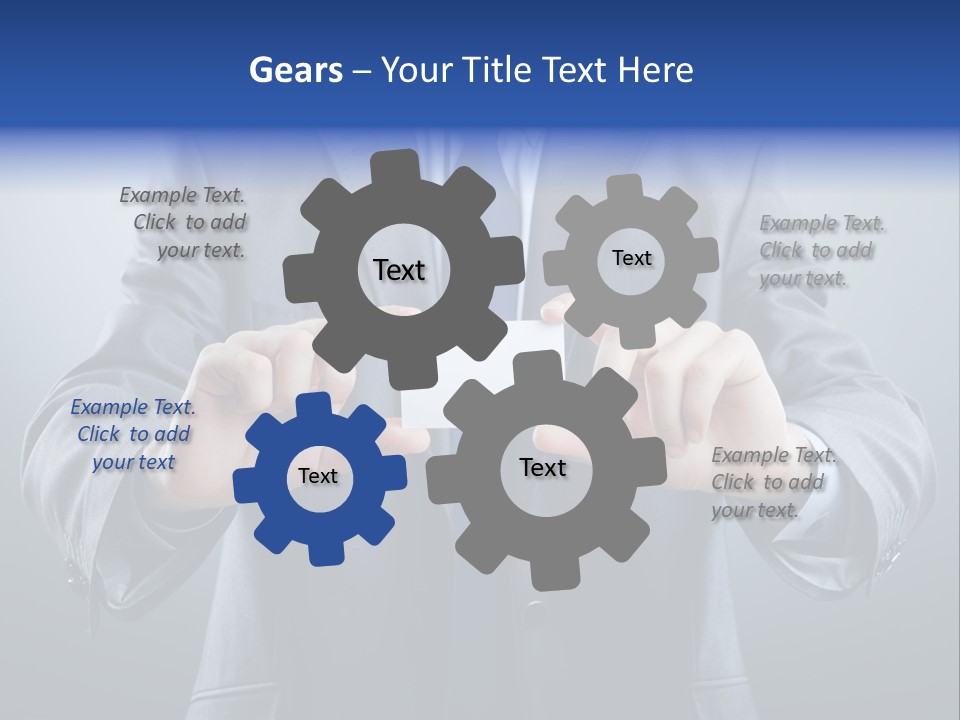 A Man In A Suit Holding A Business Card PowerPoint Template