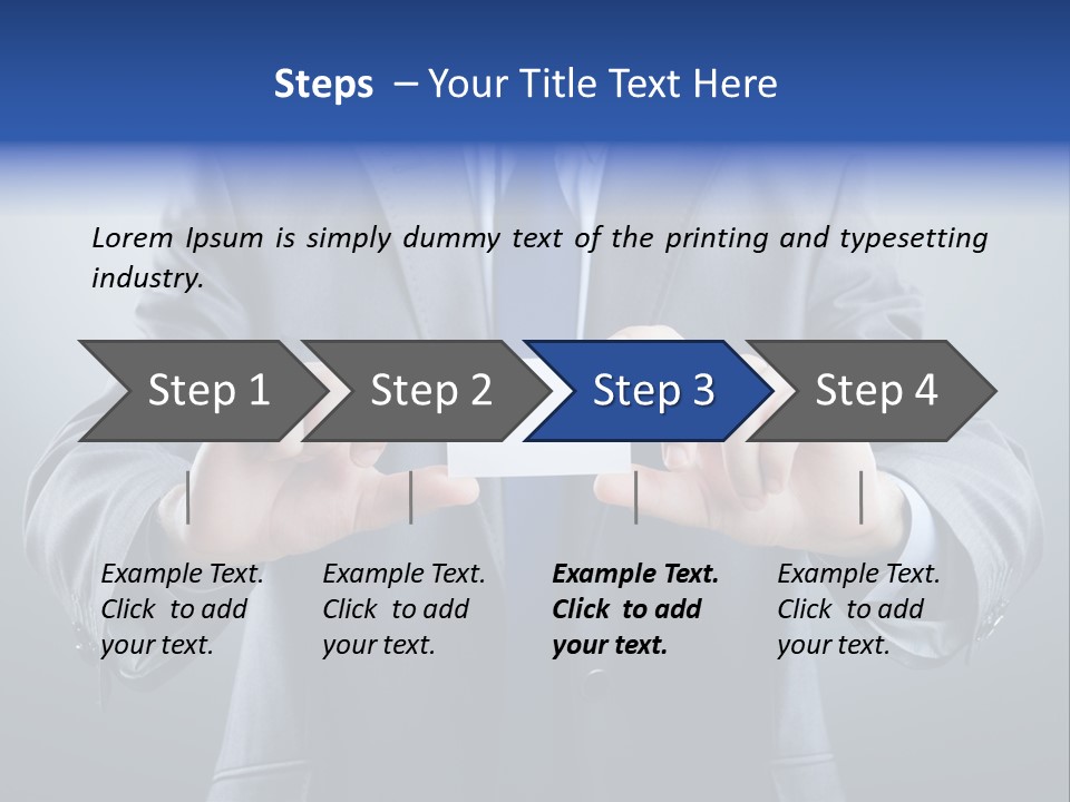 A Man In A Suit Holding A Business Card PowerPoint Template