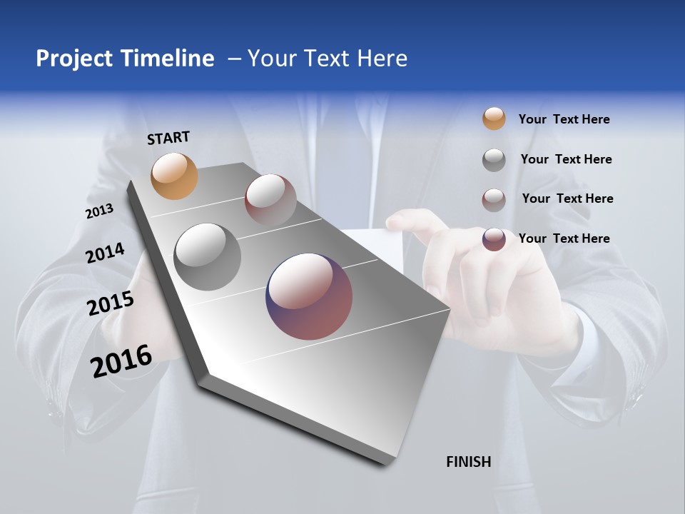 A Man In A Suit Holding A Business Card PowerPoint Template