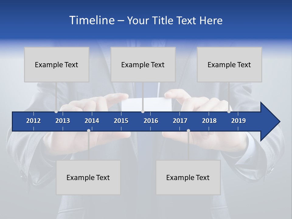 A Man In A Suit Holding A Business Card PowerPoint Template