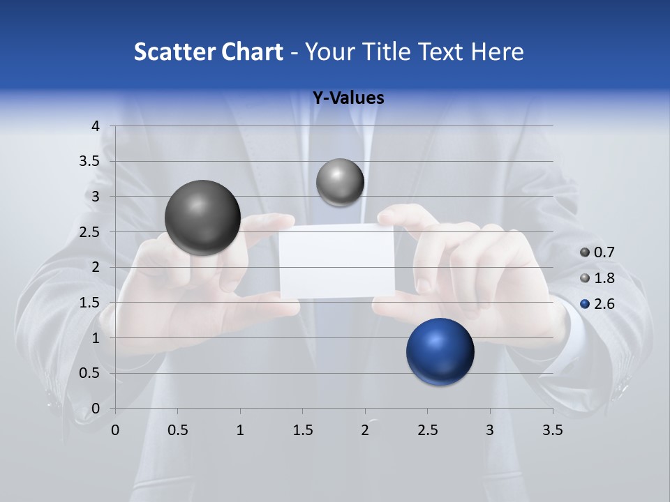 A Man In A Suit Holding A Business Card PowerPoint Template