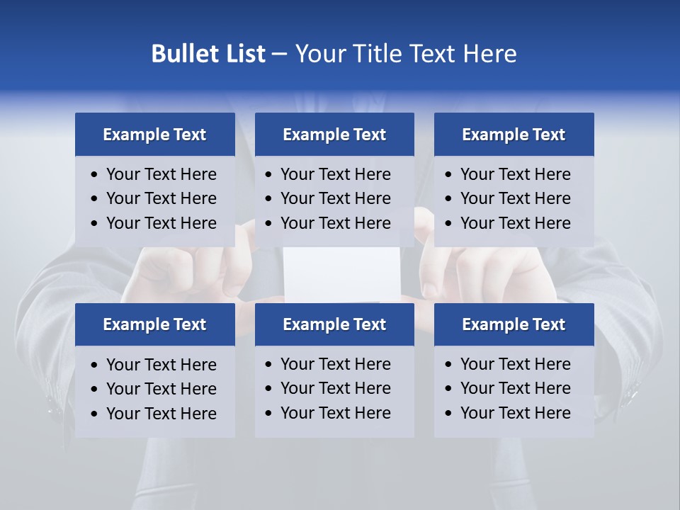 A Man In A Suit Holding A Business Card PowerPoint Template