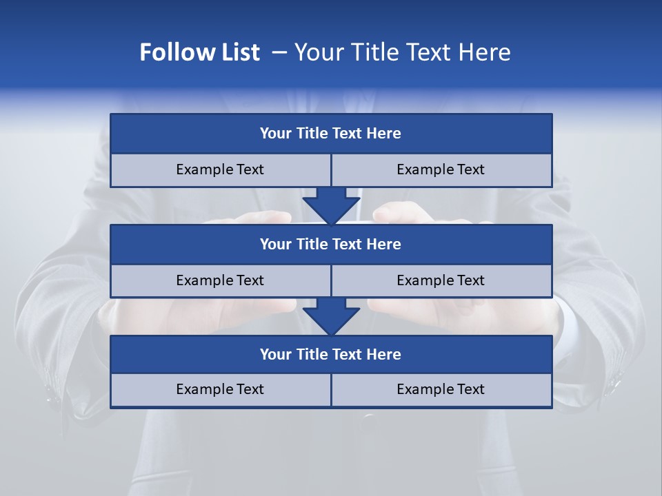 A Man In A Suit Holding A Business Card PowerPoint Template