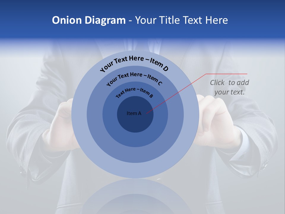 A Man In A Suit Holding A Business Card PowerPoint Template