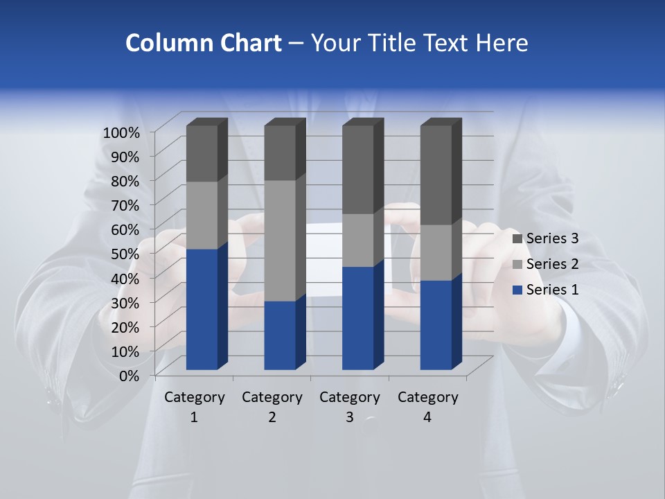 A Man In A Suit Holding A Business Card PowerPoint Template