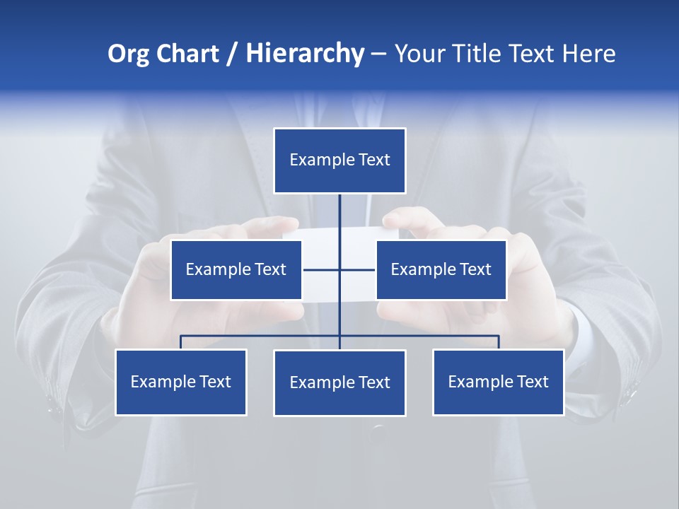 A Man In A Suit Holding A Business Card PowerPoint Template