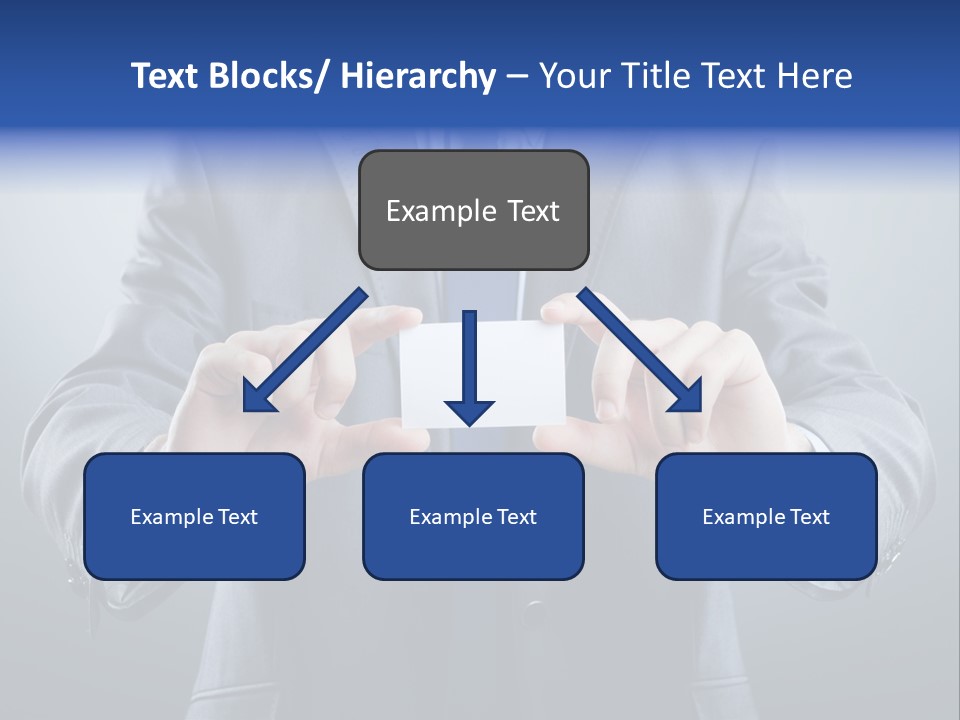 A Man In A Suit Holding A Business Card PowerPoint Template